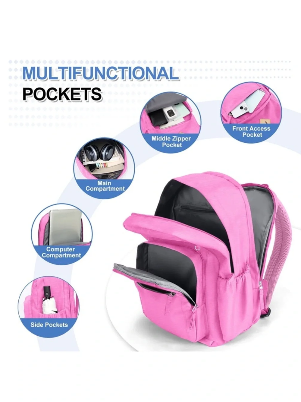 17-Inch Multi-Pocket School, Work, and Gym Backpack WQ4
